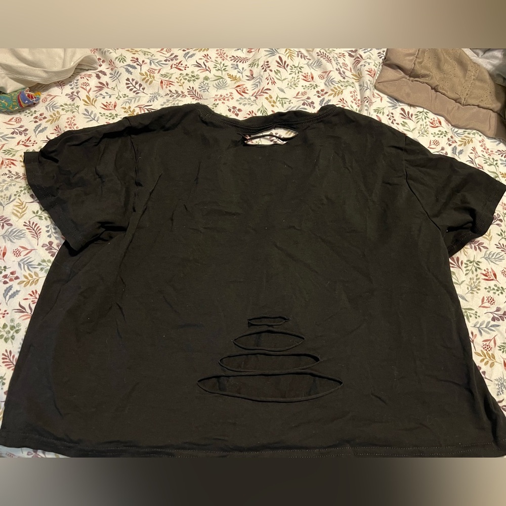 Black Cutout Back T-Shirt